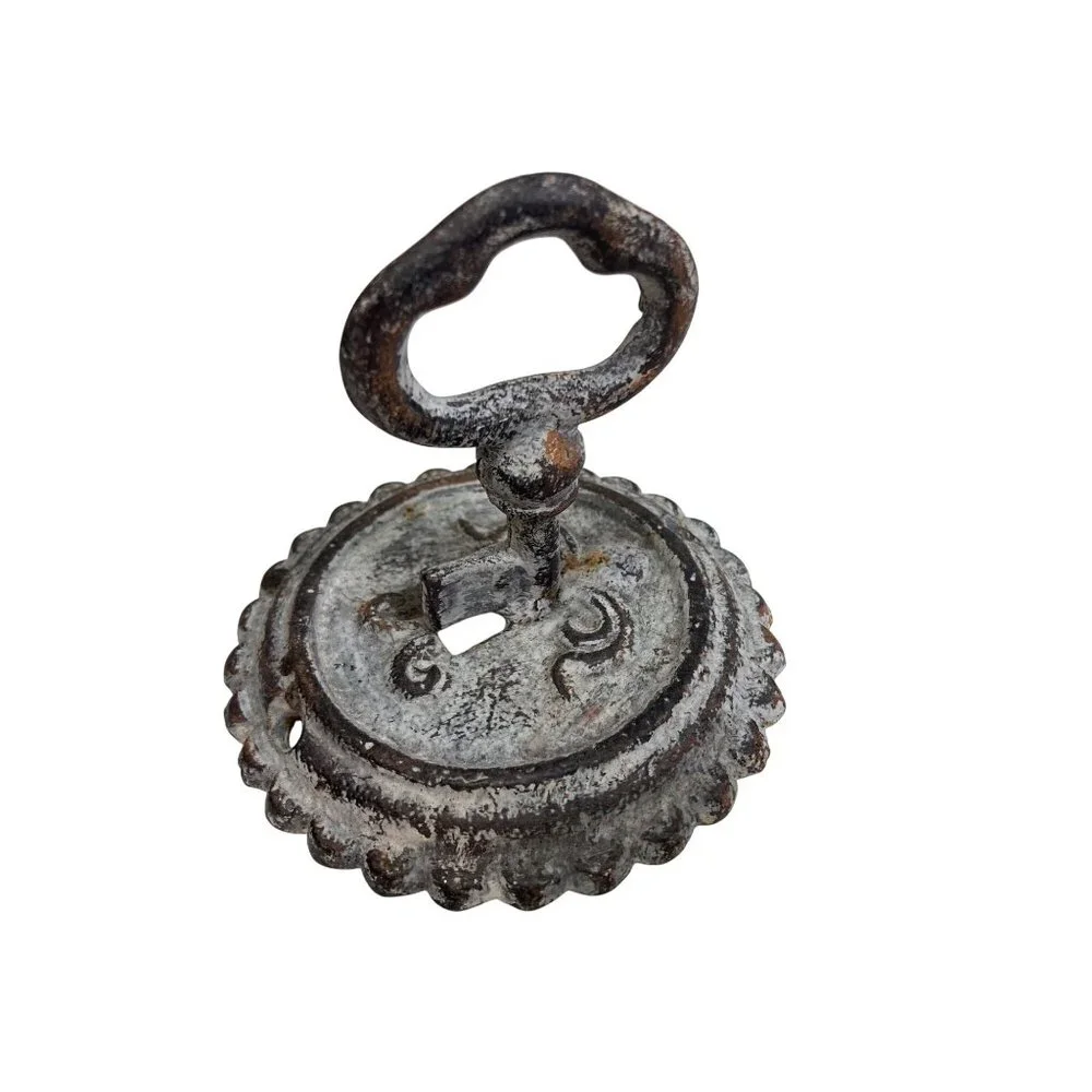 Antique Cast Iron Door Keyhole & Keys Escutcheon Plates Wall Coat Towel Hooks